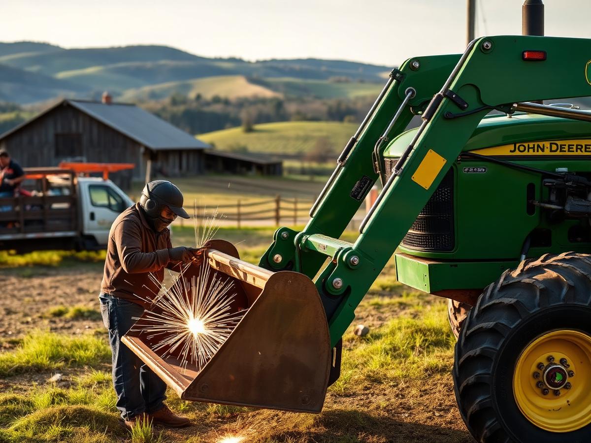 Tractor bucket rebuild — Franklin County pasture