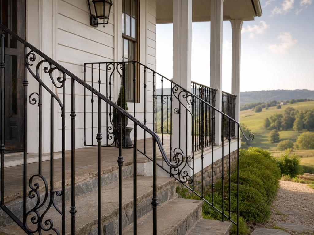 Stair & balcony railings — Lexington farmhouse